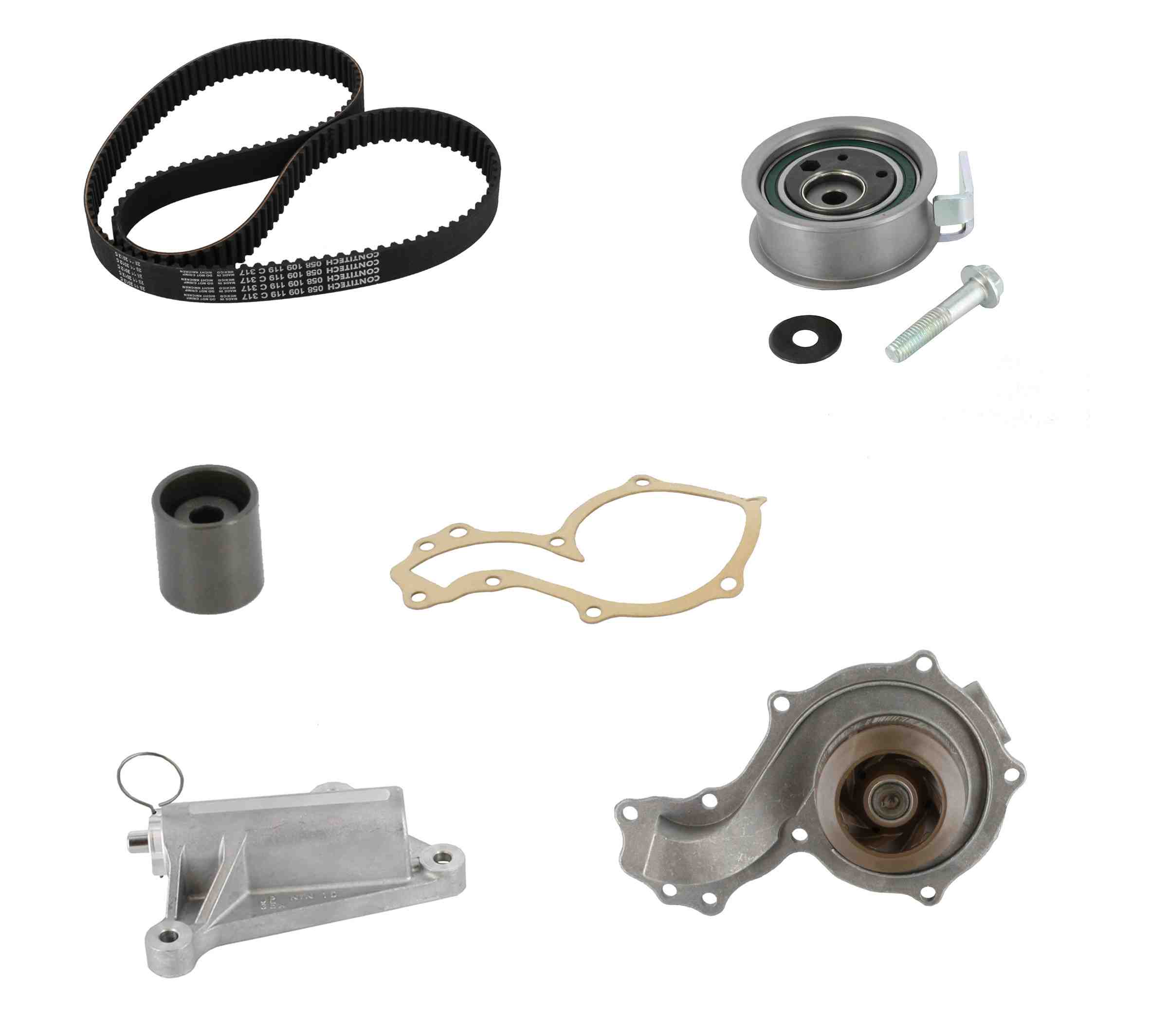 Continental Engine Timing Belt Kit with Water Pump  top view frsport TB317LK1