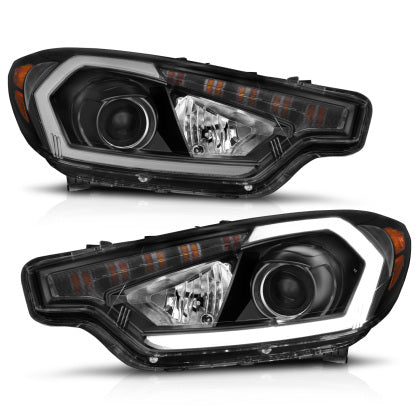 ANZO 2014-2016 Kia Forte Projector Headlights w/ Light Bar Black Housing w/ DRL 121562