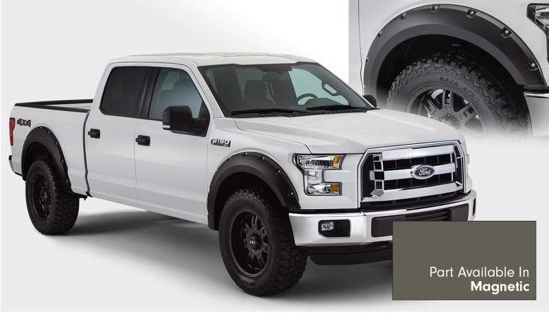 Bushwacker 16-17 Ford F-150 Styleside Pocket Style Flares 4pc 78.9/67.1/97.6in Bed - Magnetic 20935-6A Main Image