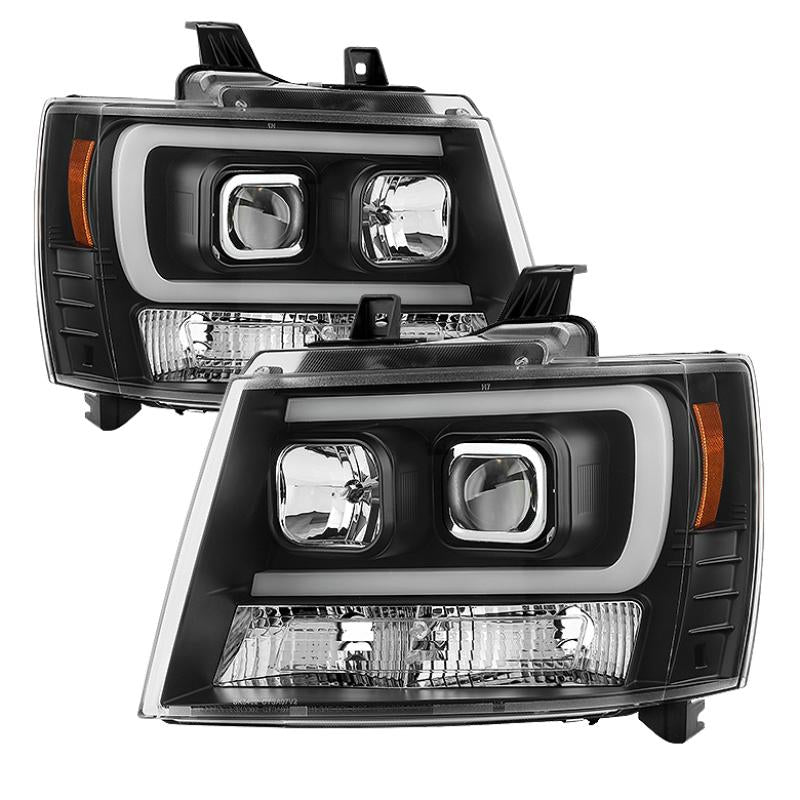 Spyder 07-14 Chevy Suburban/1500/2500/Tahoe V2 Projector Headlights Blk PRO-YD-CSUB07V2-DRL-BK 5082565 Main Image