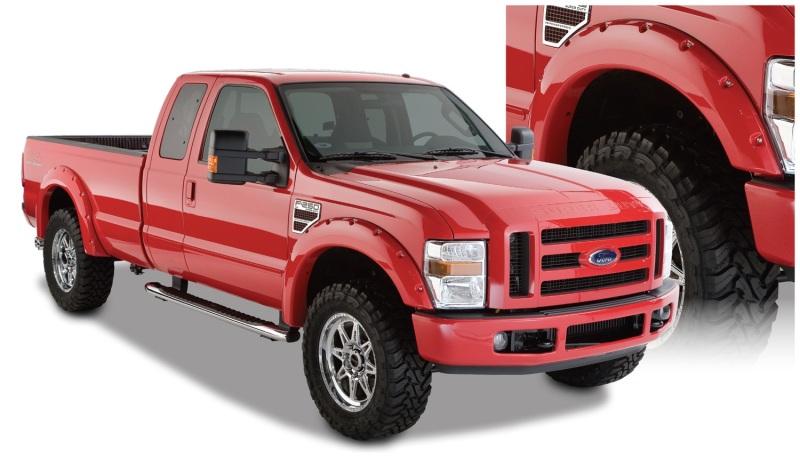 Bushwacker 08-10 Ford F-250 Super Duty Styleside Pocket Style Flares 4pc 81.0/96.0in Bed - Black 20917-02 Main Image