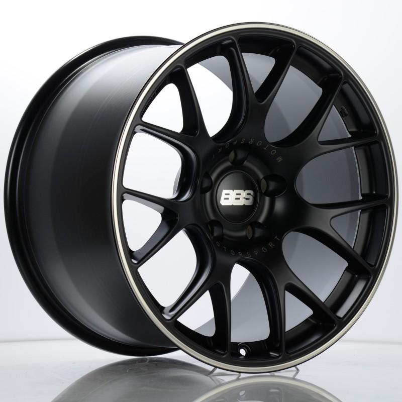 BBS CH-R 19x11 5x130 ET56 CB71.6 Satin Black Polished Rim Protector Wheel w/ Motorsport Etching CH111BPO-MTSP Main Image