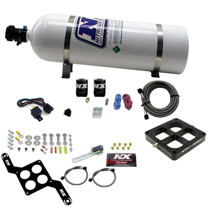 Nitrous Express Dominator Single Entry Billet Crossbar Stage 6 Nitrous Kit (50-300HP) w/15lb Bottle 63070-15 Main Image