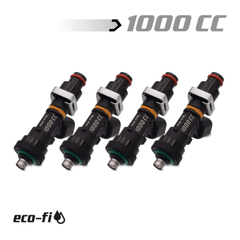 BLOX Racing Eco-Fi Street Injectors 1000cc/min w/1/2in Adapter 14mm Bore (Set of 4) BXEF-06514.14-1000-4