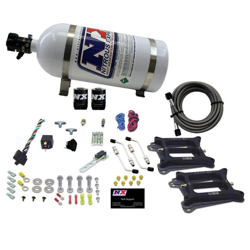 Nitrous Express Dual 4150/Alcohol Nitrous Kit (100-500HP) w/10lb Bottle 50245-10 Main Image