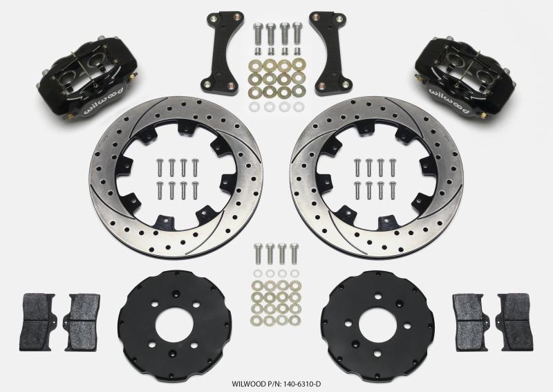 Wilwood Forged Dynalite Front Hat Kit 12.19in Drilled 90-99 Civic w/240 mm Disc 140-6310-D Main Image