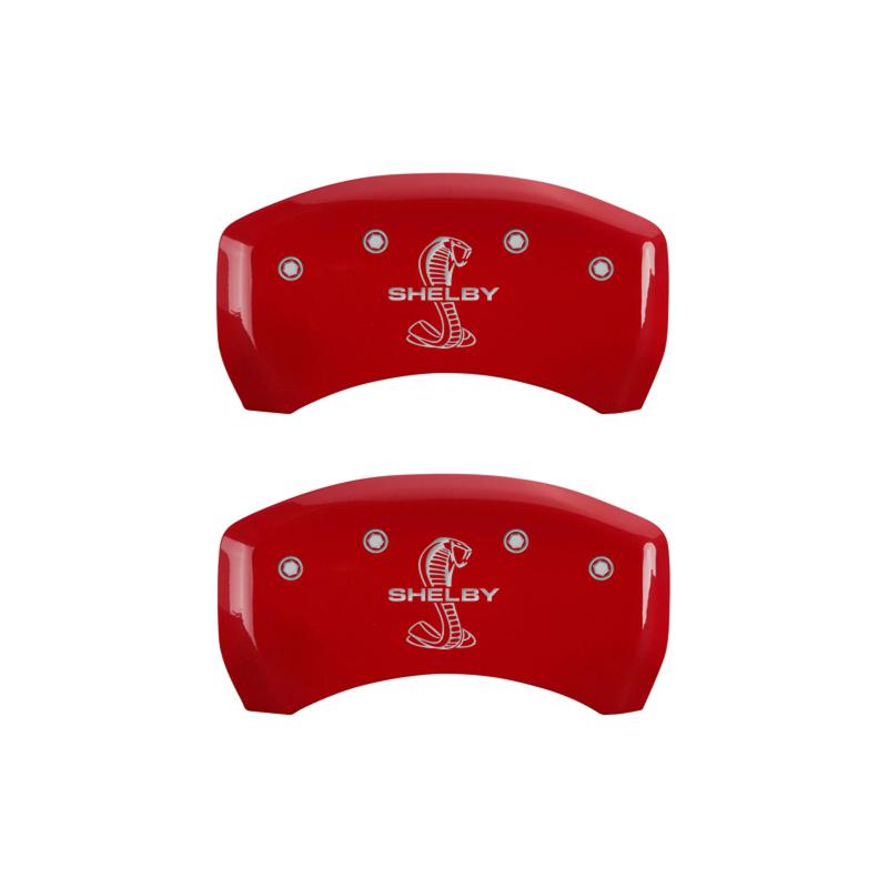 MGP Rear set 2 Caliper Covers Engraved Rear Tiffany Snake Red finish silver ch 10203RSBYRD Main Image