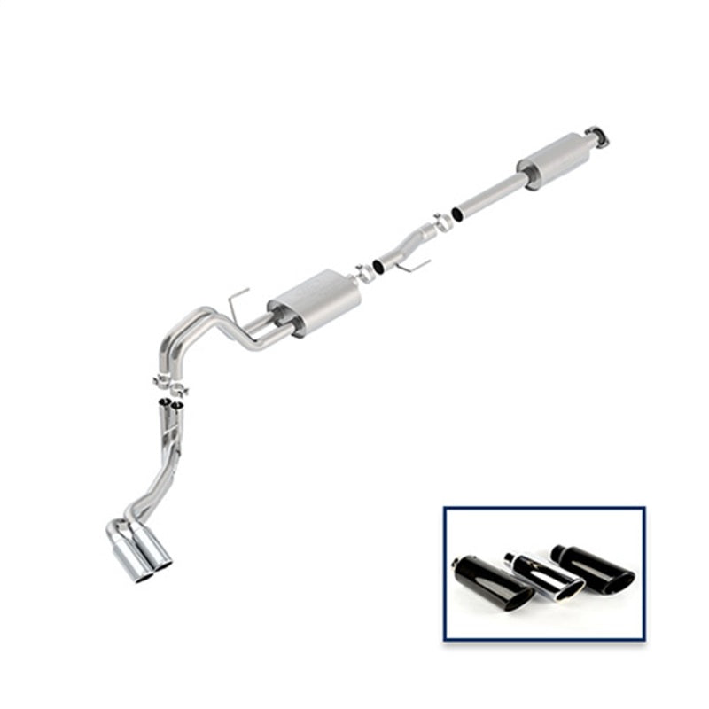 Ford Racing 15-18 F-150 2.7L Cat-Back Touring Exhaust System - Side Exit Chrome Tips M-5200-F1527RTCA