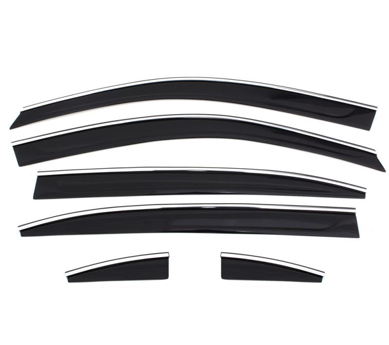 AVS 10-17 Cadillac SRX Ventvisor Low Profile Deflectors 6pc - Smoke w/Chrome Trim 796003 Main Image