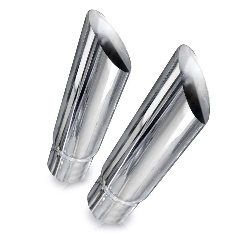 Stainless Works Slash Cut Exhaust Tips 2.5in ID Inlet 7030250 Main Image