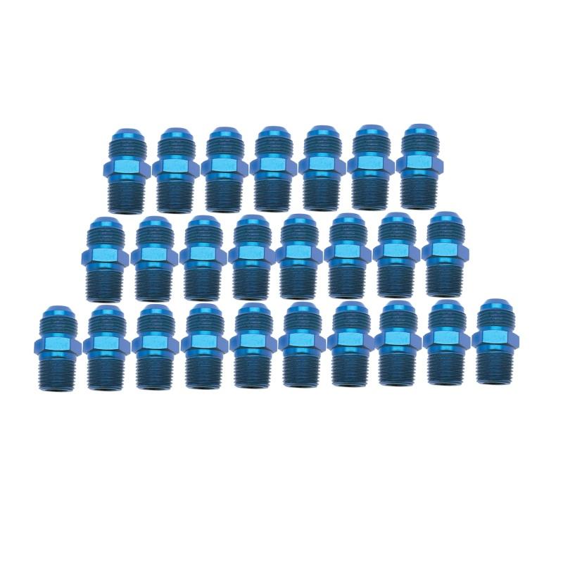 Russell Performance -10 AN to 3/8in NPT Straight Flare to Pipe (Blue) (25 pcs.) 670038 Main Image