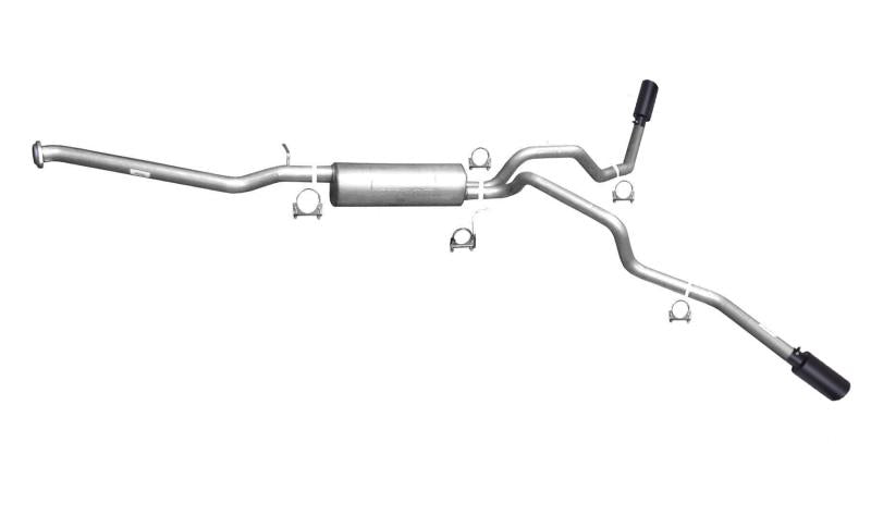 Gibson 99-03 GMC Sierra 1500 SL 5.3L 2.5in Cat-Back Dual Extreme Exhaust - Black Elite 65003B Main Image