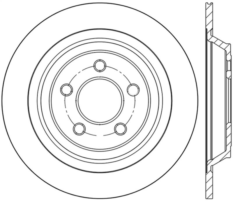 StopTech 15-17 Ford Mustang Sport Slotted Rear Right Rotor 126.61111SR Main Image