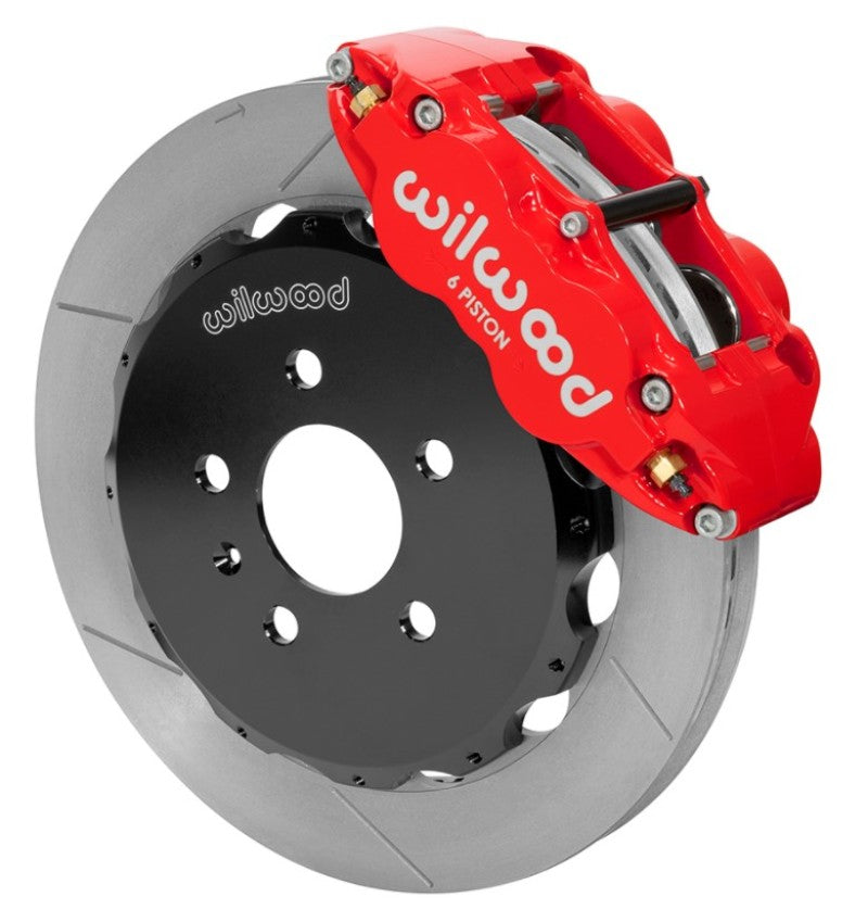 Wilwood 03-08 Audi A4 Forged Narrow Superlite 6R Front Big Brake Kit 12.88in (Red) w/ Lines 140-14487-R