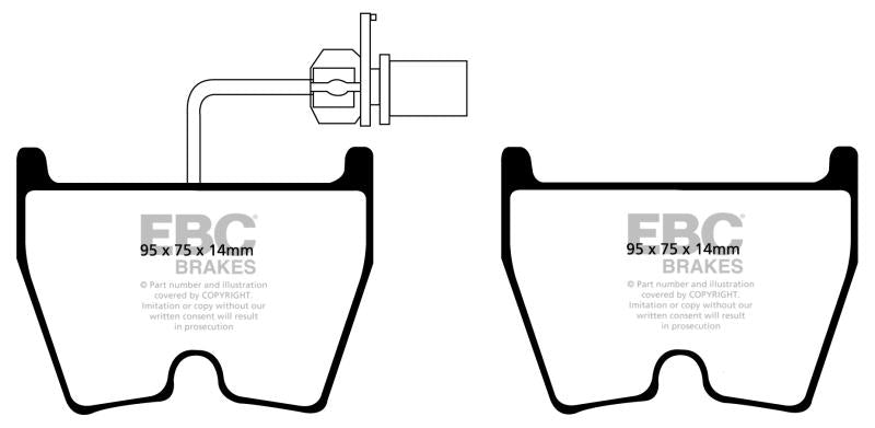 EBC 17-18 Audi Audi RS3 Redstuff Front Brake Pads DP31513/3C Main Image