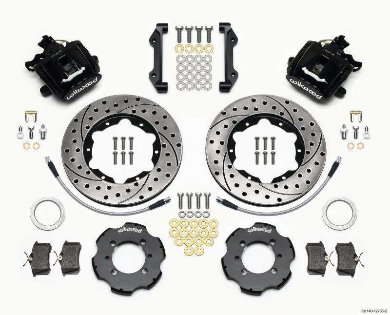 Wilwood Combination Parking Brake Rear Kit 11.00in Drilled 2012 Fiat 500 w/ Lines 140-12768-D Main Image