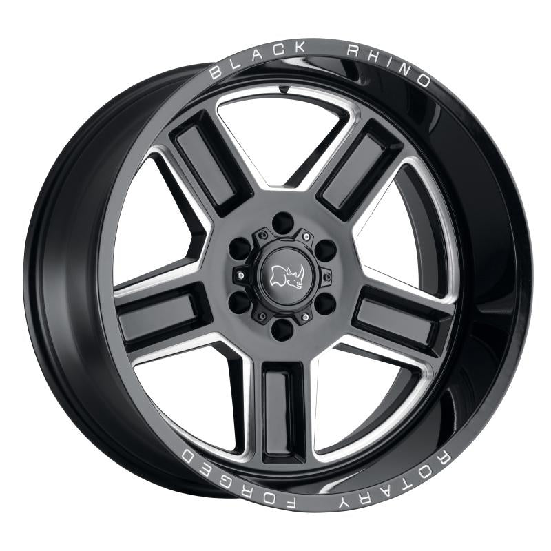 Black Rhino Canon 20x9.5 6x139.7 ET-18 CB 112.1 Gloss Black w/Milled Spokes Wheel 2095CAN-86140B12 Main Image