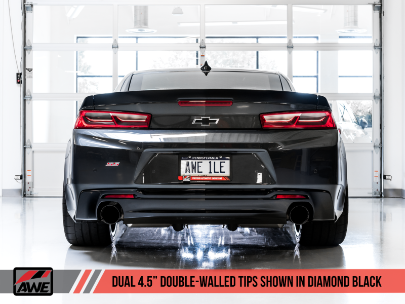 AWE Tuning 16-19 Chevrolet Camaro SS Axle-back Exhaust - Touring Edition (Diamond Black Tips) 3015-33103 Main Image