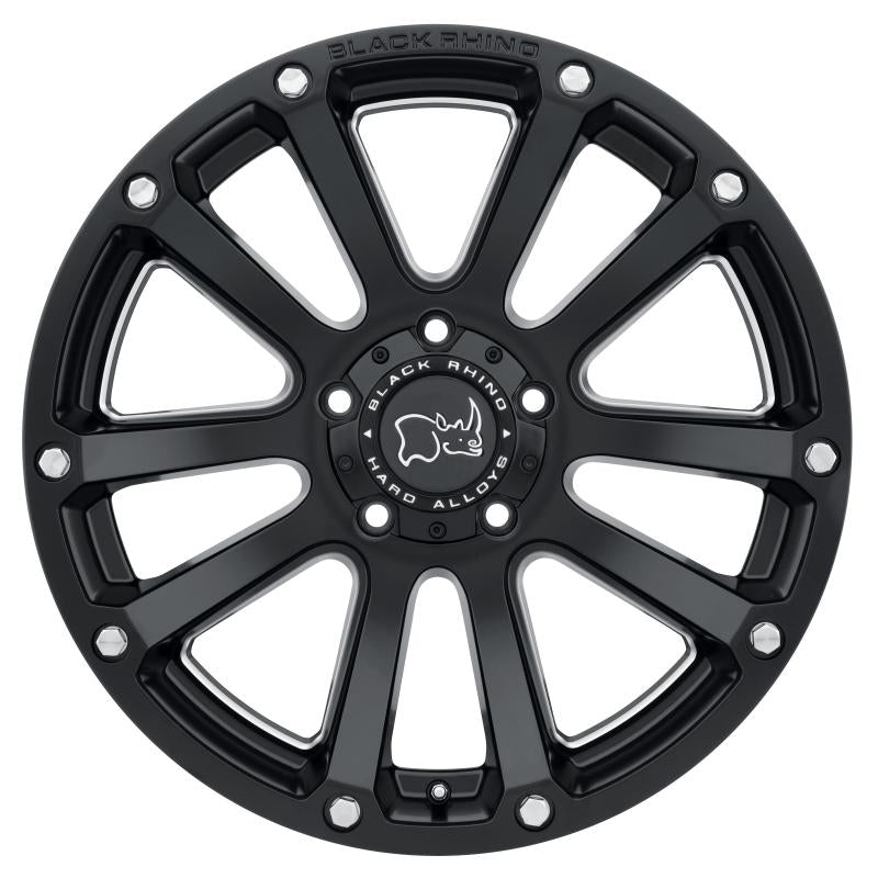 Black Rhino Highland 18x9.5 5x150 ET12 CB 110.1 Matte Black w/Milled Windows Wheel 1895HLD125150M10 Main Image