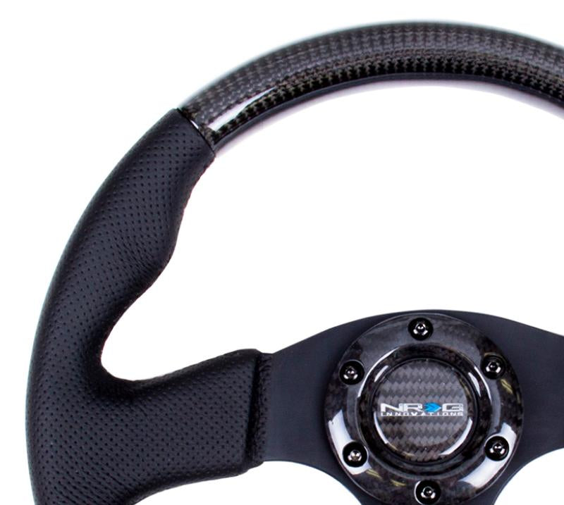 NRG Carbon Fiber Steering Wheel (315mm) Leather Trim w/Black Stitching ST-310CFBS Main Image