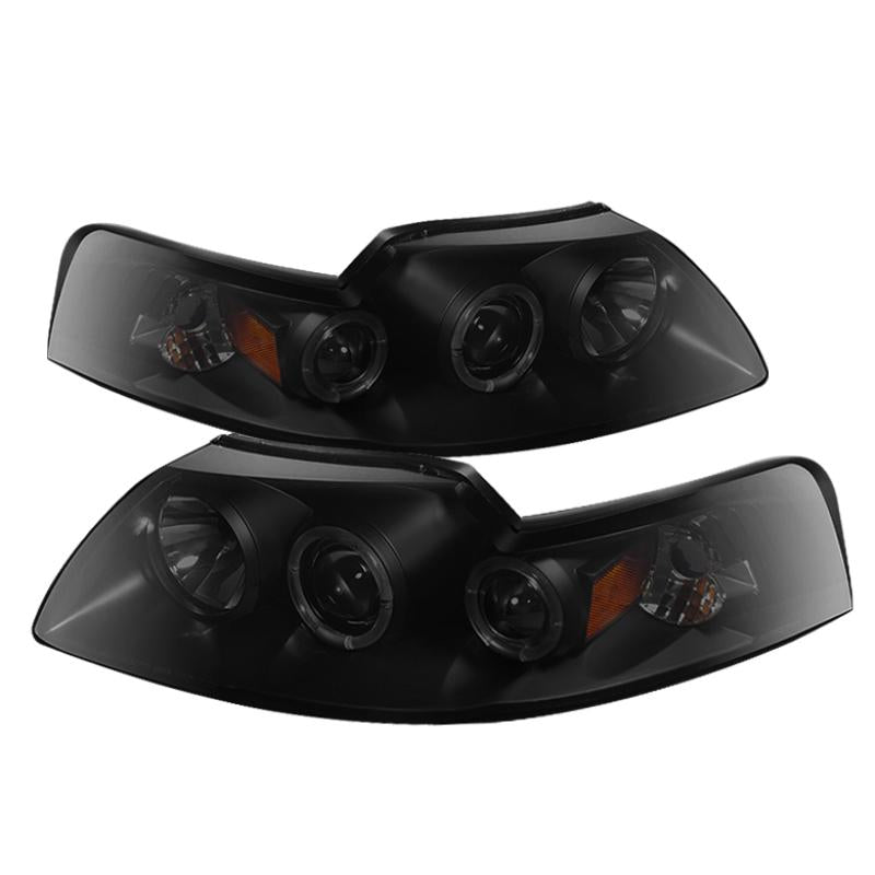 Spyder Ford Mustang 99-04 Projector Headlights LED Halo Blk Smke PRO-YD-FM99-1PC-AM-BSM 5078469 Main Image