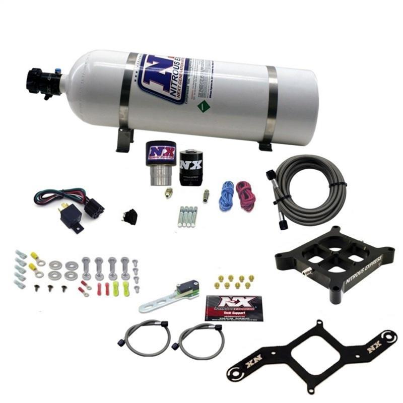 Nitrous Express Single Entry Crossbar RNC .178 4500 Flange Nitrous Kit (250-650HP) w/15lb Bottle 63940-15 Main Image