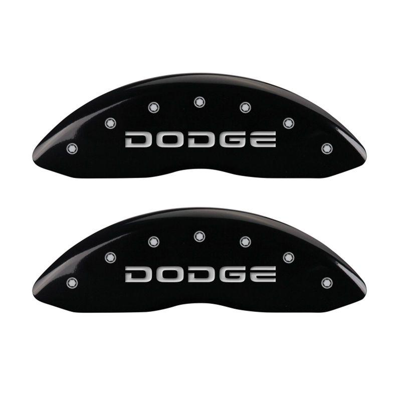 MGP 4 Caliper Covers Engraved Front & Rear Broken D/Dodge Black finish silver ch 12043SDODBK Main Image