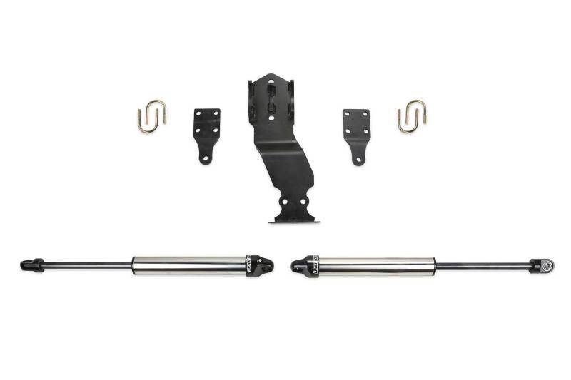 Fabtech 19-20 Ford F450/F550 4WD Dual Steering Stabilizer System w/DL 2.25 Shocks FTS22313 Main Image