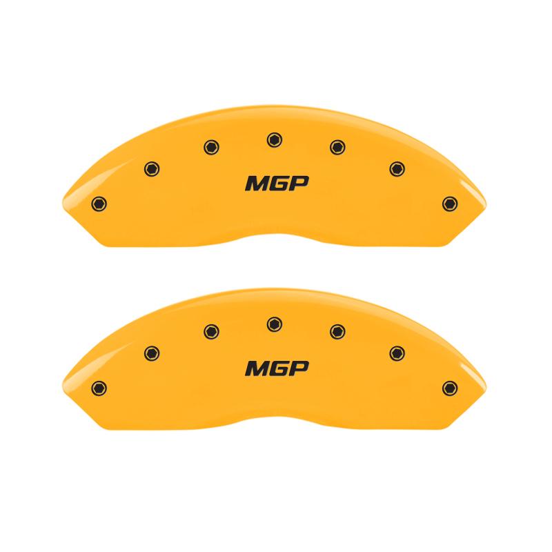 MGP 4 Caliper Covers Engraved Front & Rear MGP Yellow finish black ch 10231SMGPYL Main Image