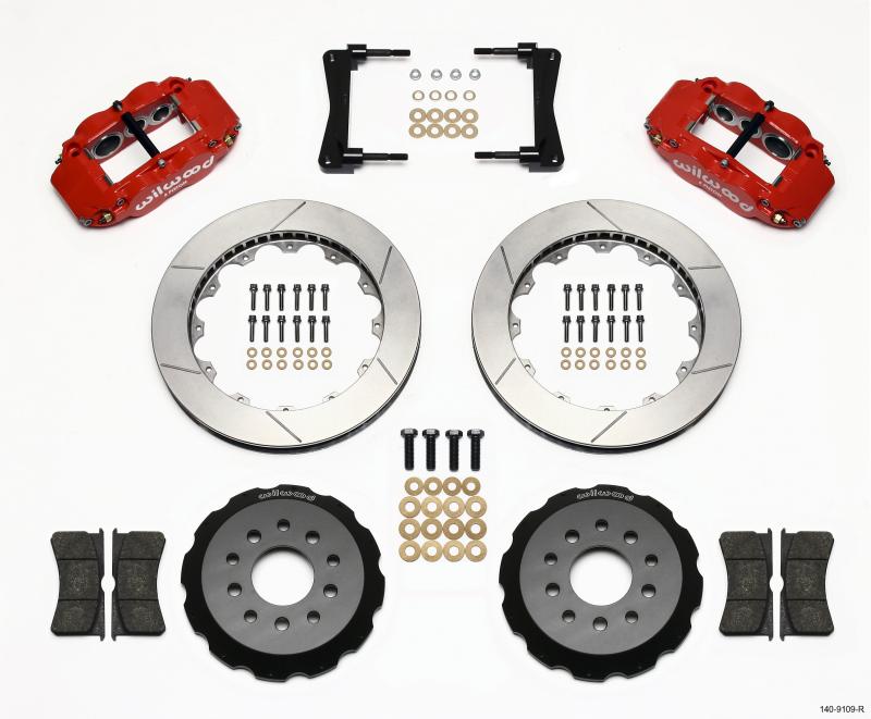 Wilwood Narrow Superlite 6R Front Hat Kit 13.06in Red 2005-2014 Mustang 140-9109-R Main Image