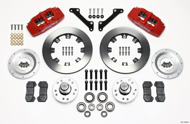 Wilwood Dynapro 6 Front Hub Kit 12.19in Drilled Red 79-81 Camaro 140-12836-R Main Image