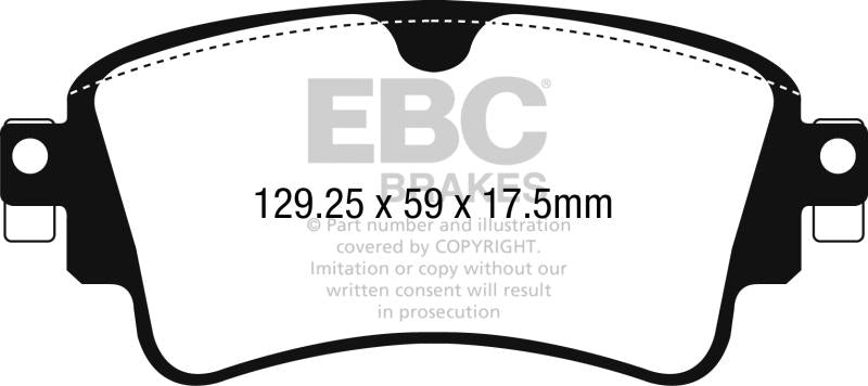 EBC 2018+ Audi A4 Allroad Quattro 2.0L Turbo Ultimax2 Rear Brake Pads UD1898 Main Image