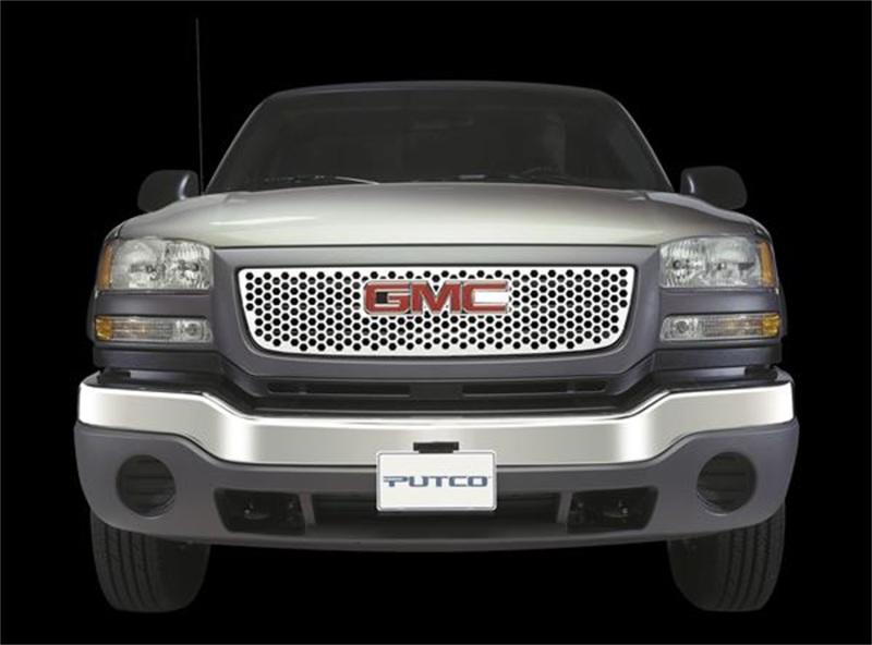 Putco 96-02 GMC Savana w/ Logo CutOut Punch Stainless Steel Grilles 84113 Main Image