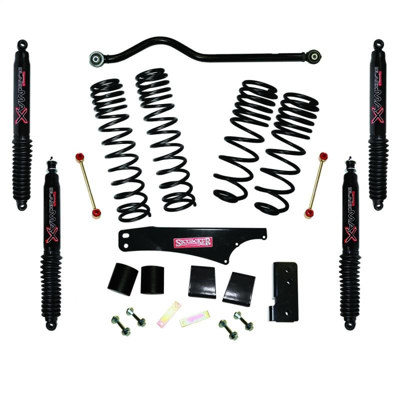 Skyjacker 2007-2018 Jeep Wrangler JK 2 Door 4WD Long Travel 3.5in-4in Lift Kit w/Black Max Shocks JK35BPBLT Main Image