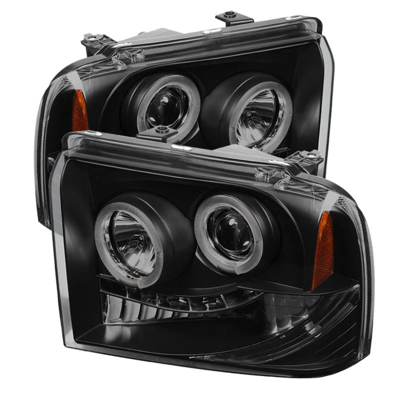 Spyder Ford F250/350 05-07 Projector Headlights LED Halo LED Blk Smke PRO-YD-FS05-HL-BSM 5078483 Main Image