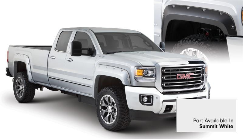 Bushwacker 16-18 GMC Sierra 2500 Fleetside Pocket Style Flares 4pc 78.8/97.6in Bed - Summit White 40967-14 Main Image