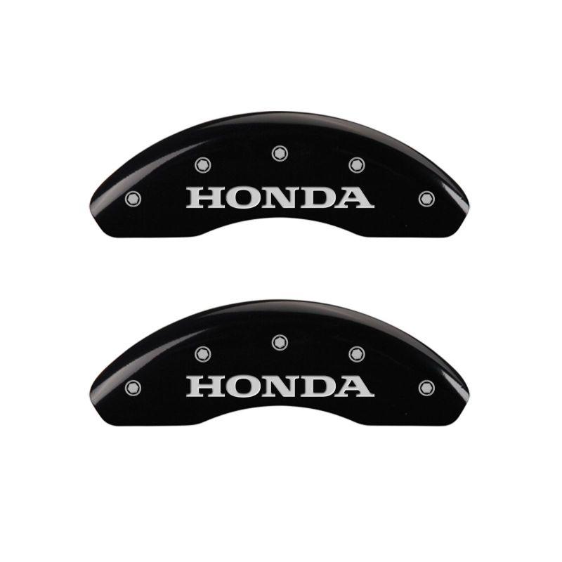 MGP 4 Caliper Covers Engraved Front & Rear Honda Black finish silver ch 20076SHONBK Main Image