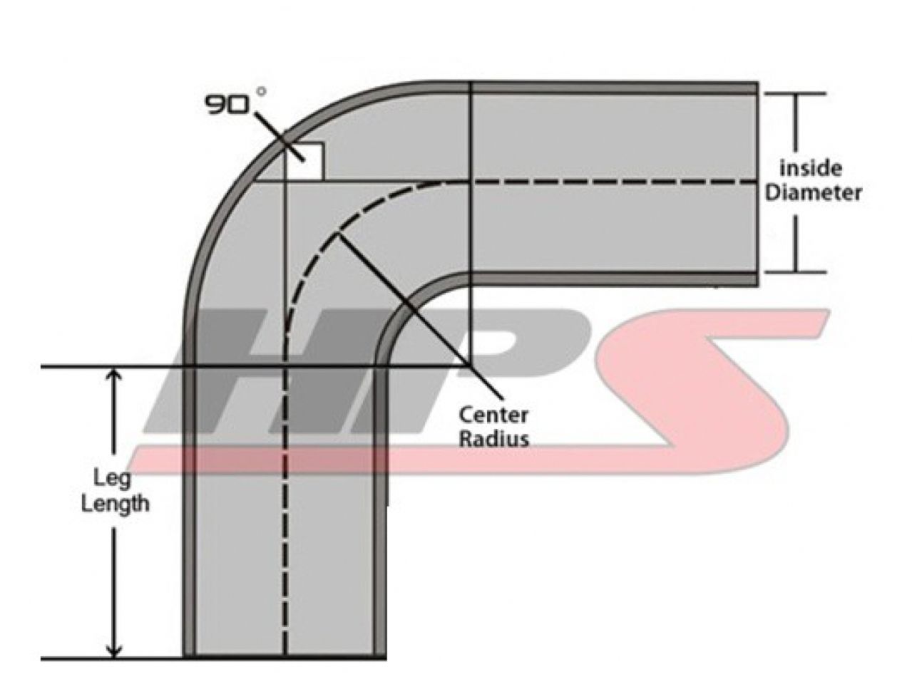 HPS 2-3/8" - 2-3/4" ID, Silicone 90 Degree Elbow Reducer Hose, High Temp 4-ply Reinforced, Black, 60mm - 70mm ID