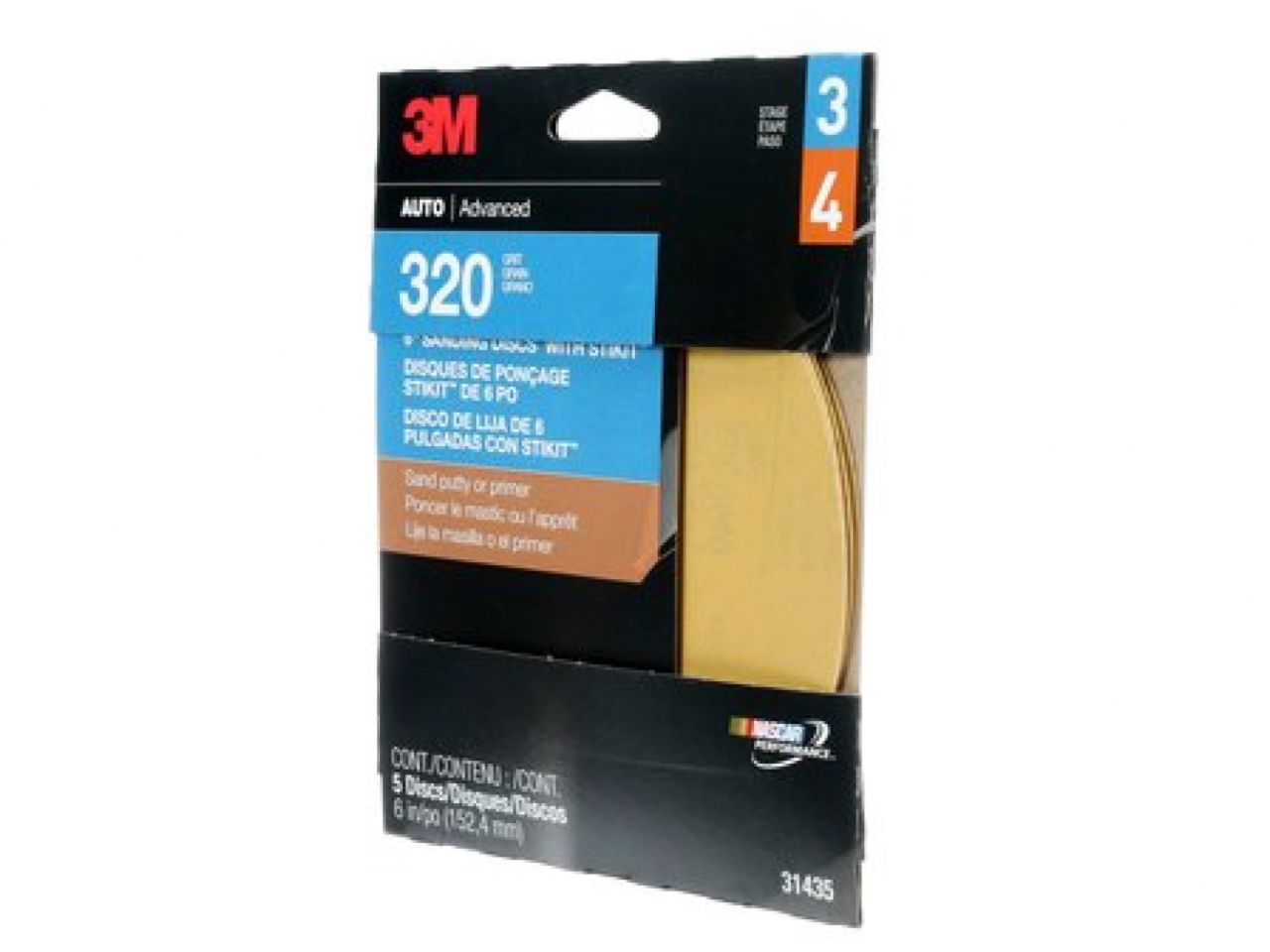 3M Sanding Disc, 320 Grit, 6 In (15.24 Cm) Disc, 5