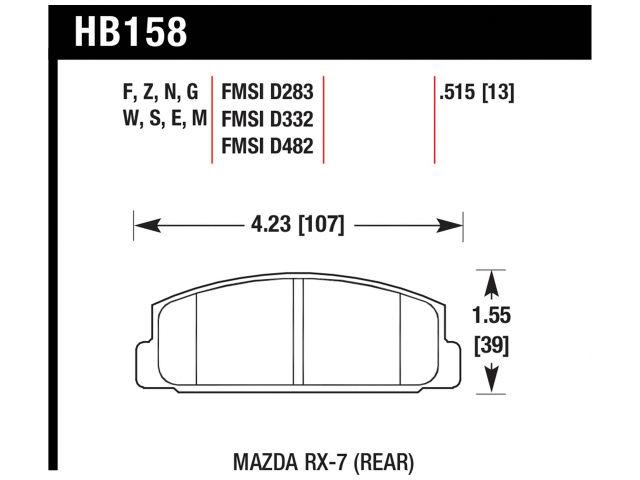 Hawk Brake Pads HB158EE.515 Item Image