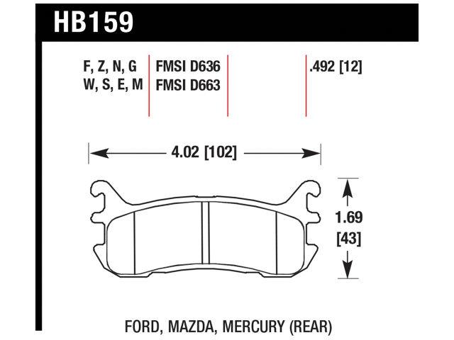Hawk Brake Pads HB159EE.492 Item Image