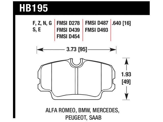 Hawk Brake Pads HB195EE.640 Item Image