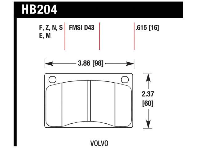 Hawk Brake Pads HB204EE.615 Item Image