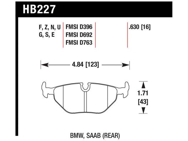 Hawk Brake Pads HB227EE.630 Item Image