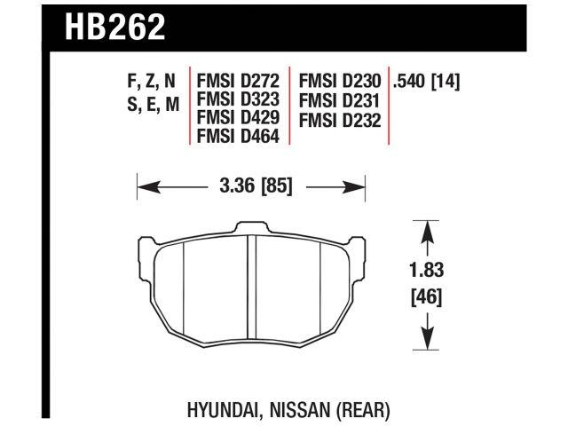 Hawk Brake Pads HB262EE.540 Item Image