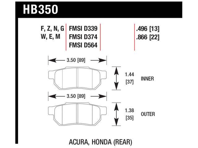 Hawk Brake Pads HB350EE.496 Item Image