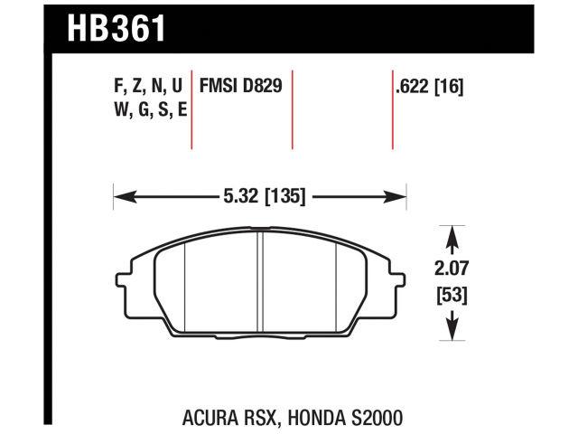 Hawk Brake Pads HB361EE.622 Item Image
