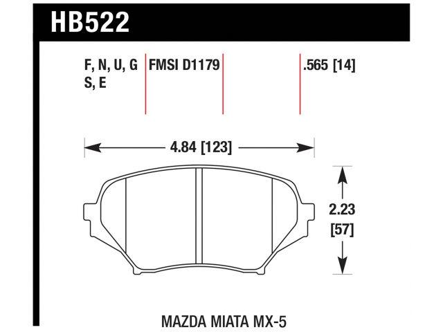 Hawk Brake Pads HB522EE.565 Item Image