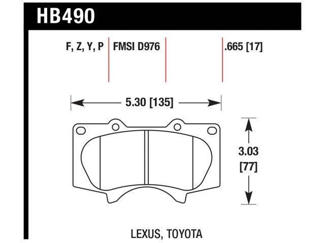 Hawk Brake Pads HB490R.665 Item Image