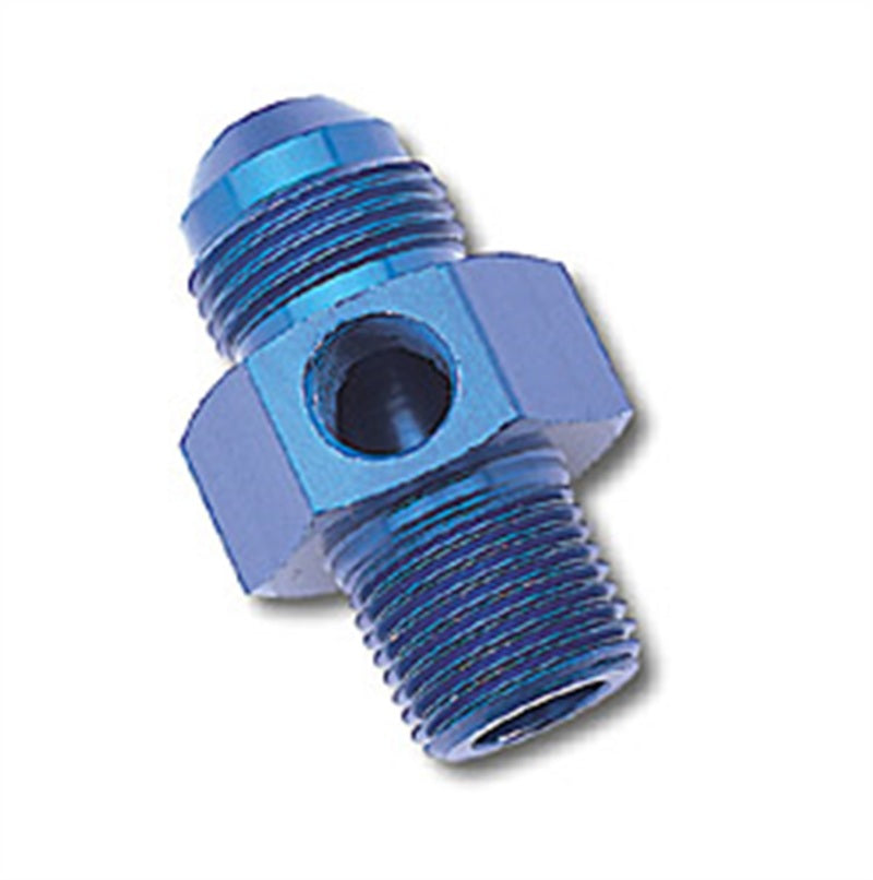 Russell -6 AN Flare To 3/8 Inch Pipe Pressure Adapter (Blue Finish)